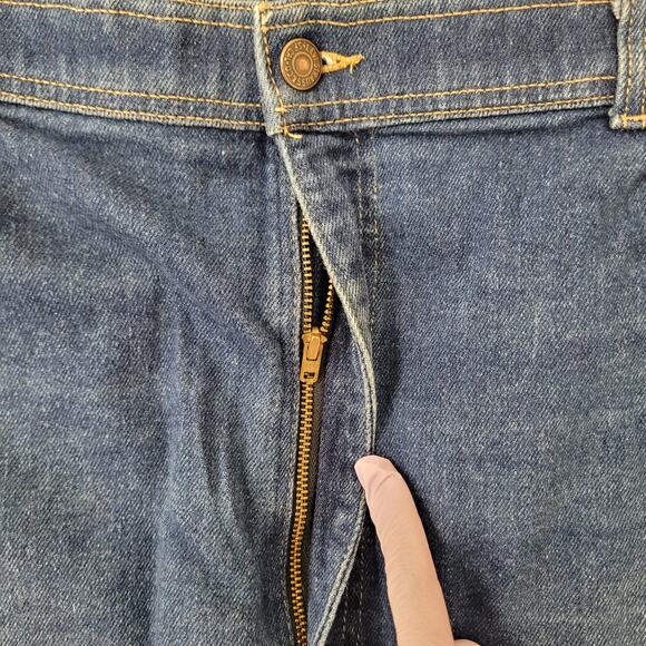 Vintage LEVIS With-A-Skosh Jeans 38x30 Dark-Wash Whiskered - Picture 9 of 16